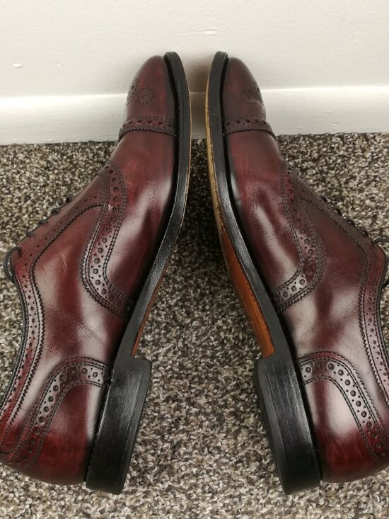 Allen Edmonds Dress Shoes McAllister 6225 Wingtip Oxford Merlot Calf Mens 12 D main image 4